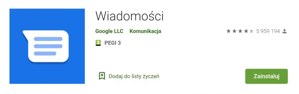 Aplikacja Wiadomości Google w sklepie Play