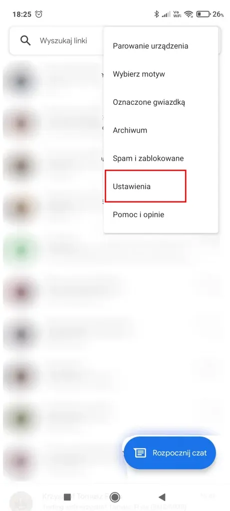 Główny widok aplikacji Wiadomości